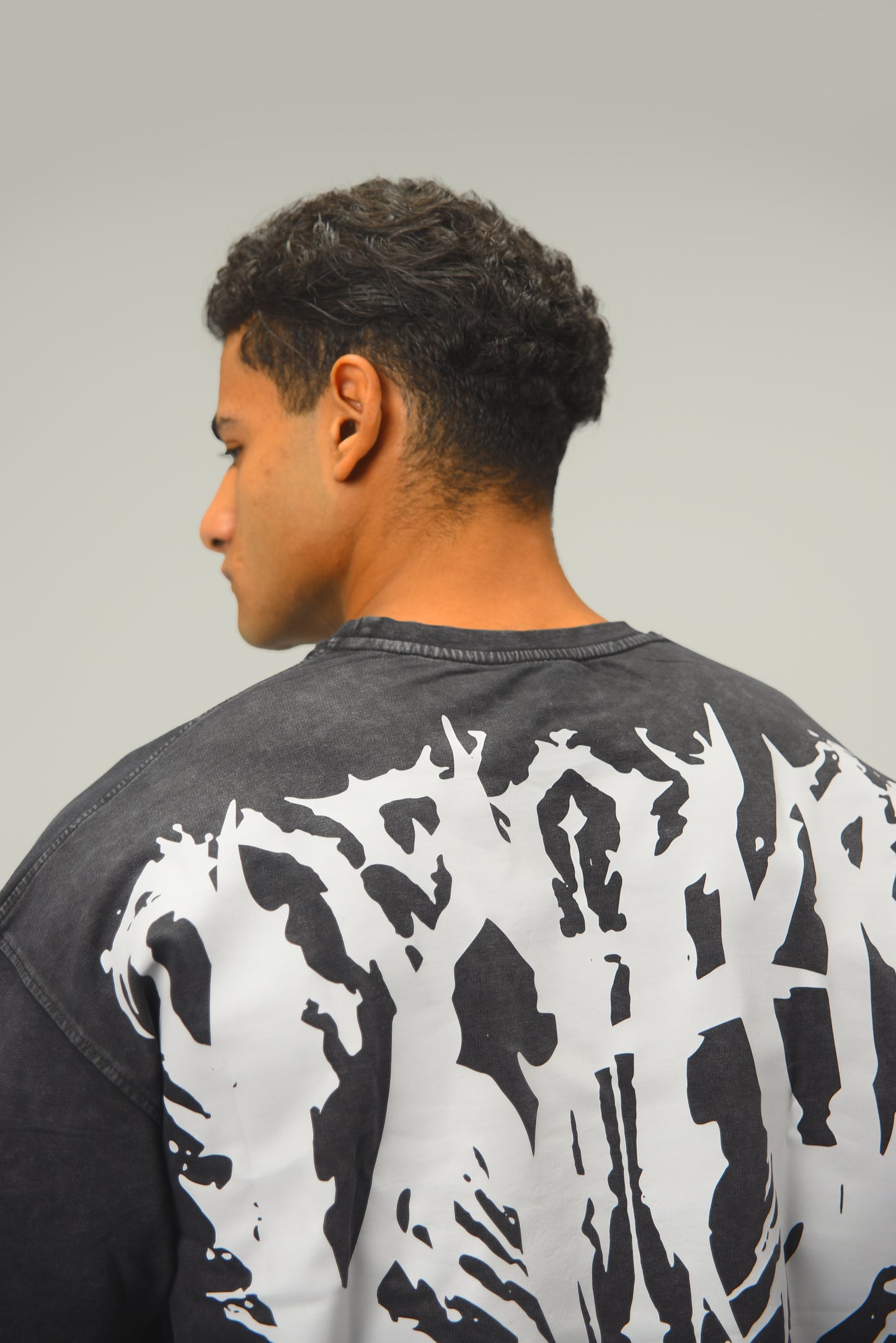 Black oversized pump cover gym t-shirt with bold back design – LOAD WEAR