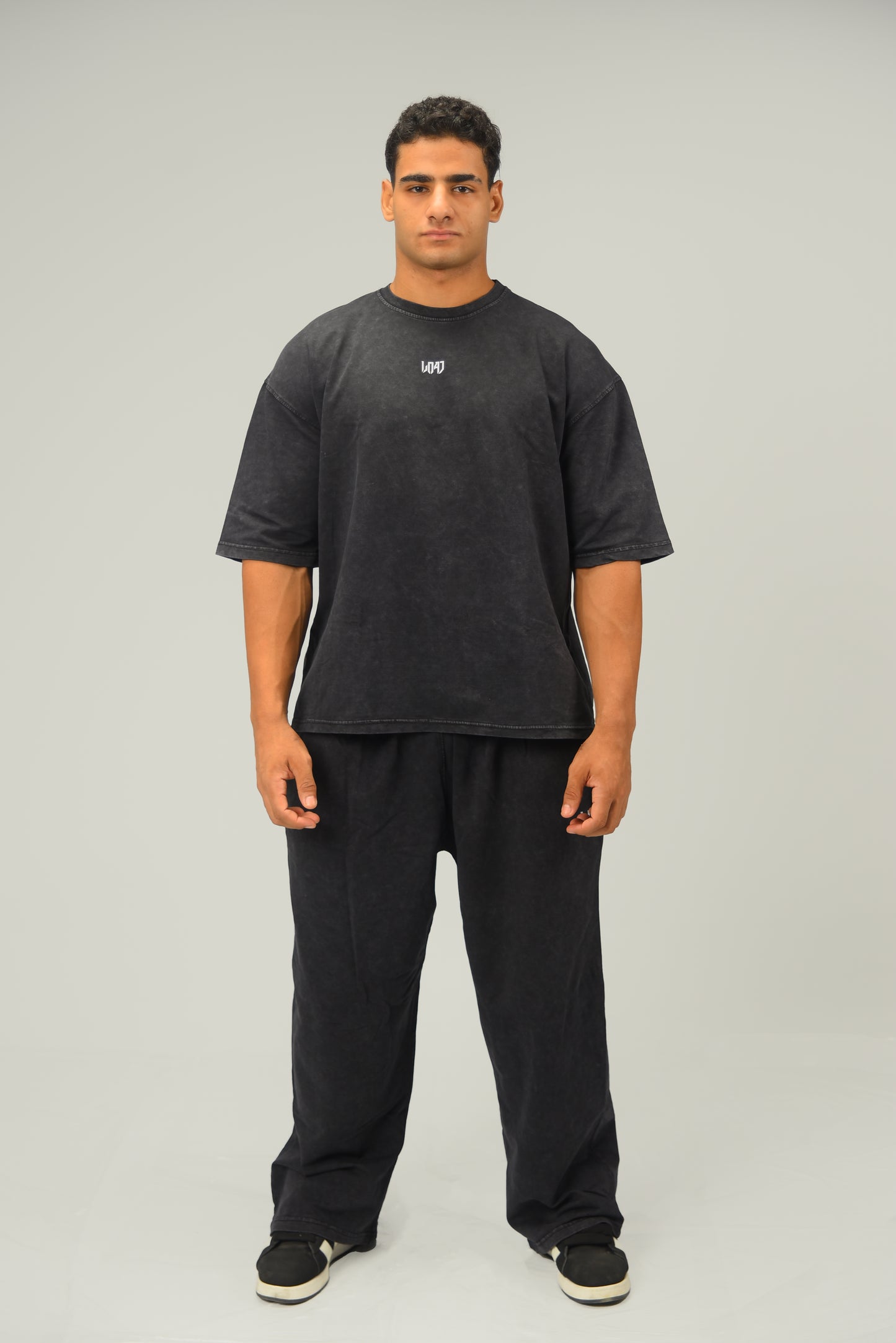 Black oversized pump cover gym t-shirt with bold back design – LOAD WEAR