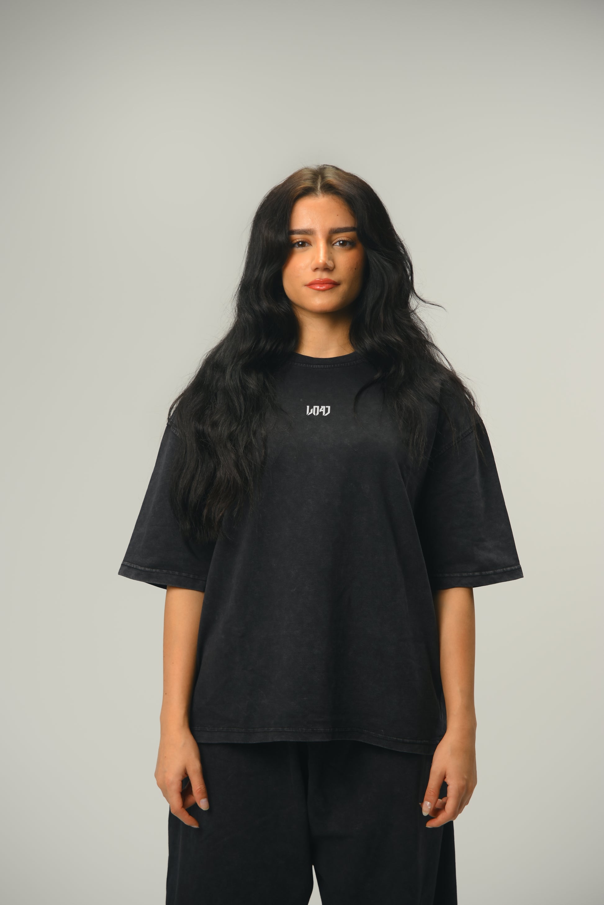 Black oversized pump cover gym t-shirt with bold back design – LOAD WEAR