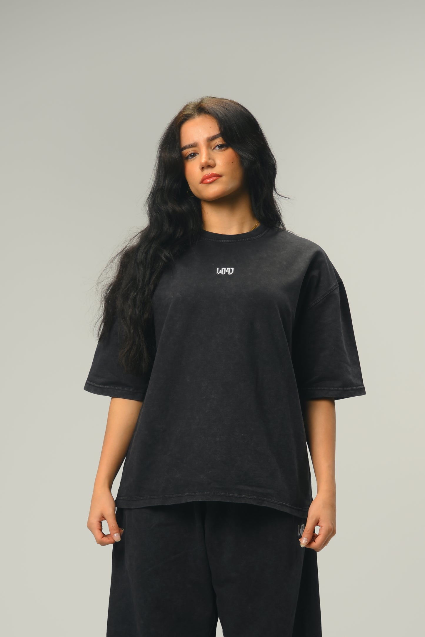 Black oversized pump cover gym t-shirt with bold back design – LOAD WEAR